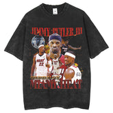 Men T Shirts Star Printed T-Shirts Washing Water Old Loose