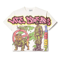 Street Unisex T-shirt Washed Old Oversize Hip Hop Skateboard Anime Print Short Sleeve