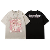 Men T Shirt Anime Print Casual All-Match Short-Sleeved T-shirt Men and Women