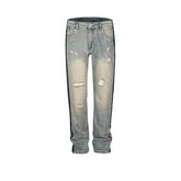 Men's Vintage Pants Printed Pants Men's and Women's Washed Old Jeans MIJKO