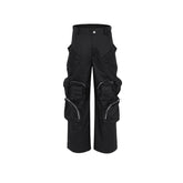 Men Vintage Pants Casual Pants Functional Multi-Bag Wide Leg Pants MIJKO