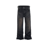 Men's Vintage Pants textured washed trousers men's and women's micro-pull jeans MIJKO