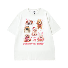 T-shirt homme en coton imprimé lettres à manches courtes, coupe ample pour l'été