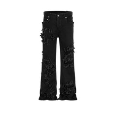 Mens Vintage Pants Stretch Unisex Bootcut Creative Jeans MIJKO