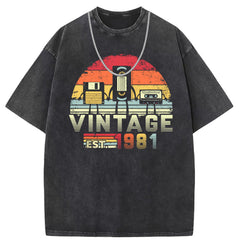 Men T Shirts Short-sleeved T-shirt washed and made old American street