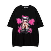 T-shirt Homme Imprimé Manches Courtes pour Homme et Femme Couple Hip Hop