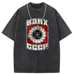 Men T Shirts Crew neck short sleeve T-shirt washed old American style