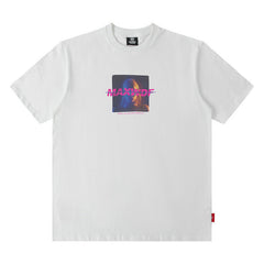 T-shirt pour Hommes Imprimé à Manches Courtes Hommes et Femmes Couple Hiphop Été