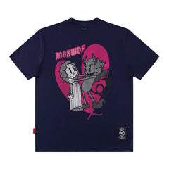 T-shirt homme américain Street T-shirt à manches courtes Homme ample