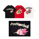 Men T Shirt Spring/Summer Letter Print Casual Short-Sleeved T-shirt for Men and Women
