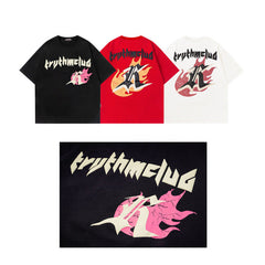 T-shirt homme printemps/été imprimé lettre décontracté manches courtes pour hommes et femmes