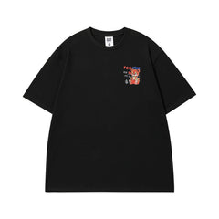T-shirt Homme Style Collège Vintage Imprimé Doux et Cool pour Couple, Manches Courtes, Hommes et Femmes