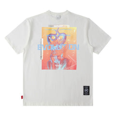 T-shirt Homme Ample Hommes Européen et Américain Street Hip Hop Imprimé Manches Courtes