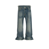 Men's Vintage Pants Men's Women's Washed Micro-wide Pants Jeans MIJKO
