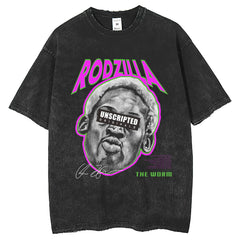 Men T Shirts Vintage Wash Letter Short Sleeves