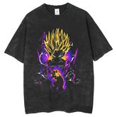 Mens T Shirts Loose Short Sleeve Dragon Ball Print Fried Snowflake T-Shirt