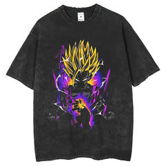 Mens T Shirts Loose Short Sleeve Dragon Ball Print Fried Snowflake T-Shirt