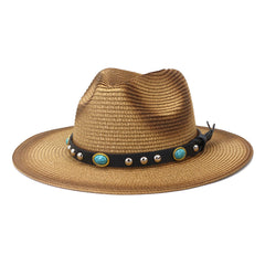 Chapeaux de cowboy en paille pour homme et femme, casquette de protection solaire de voyage en plein air pour le printemps et l'été