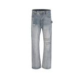 Men's Vintage Pants Men's Women's Washing Water Old Ripped Jeans MIJKO