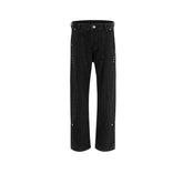 Men Vintage Pants Women's Men's Slim-Fit Button-Up Pants High Street Jeans MIJKO