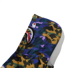 2026 starry sky camouflage ape head new trendy brand joint ride series shark letter lightning printing hooded cardigan sweater outside