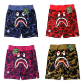 Ape head camouflage shark shorts male teen letter WGM printed five-point pants straight beach pants