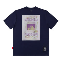 T-shirt Rétro Hip-Hop Imprimé à Manches Courtes pour Hommes et Femmes