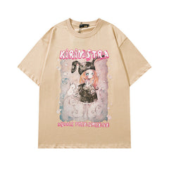 T-shirt d'été pour homme, marque de mode champêtre, imprimé, pur coton, manches courtes, pour homme et femme
