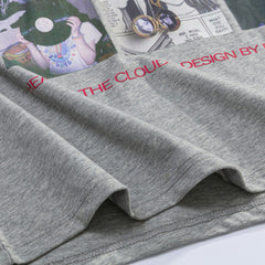 T-shirt homme à manches longues Motif amusant Hip-hop Mode ample
