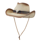 Chapeaux de cowboy en paille Printemps et été Hommes et femmes Chapeau de protection solaire pour le bord de mer Chapeau de plage