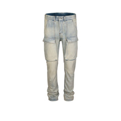 Men's Vintage Pants Washed Trousers Men's and Women's Old Straight Jeans MIJKO