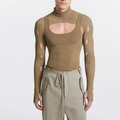 Rave Outfits Mens Vest Knitted Uniform Bottoming