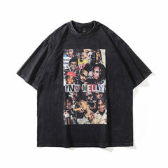 T-shirt homme Hip Hop déchiré à manches courtes pour hommes et femmes Street