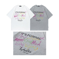 T-shirt homme à manches courtes et col rond avec motif lettre imprimé