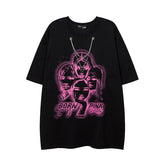 Men T Shirt National Fashion Graffiti Printing Short Sleeve Men's and Women's Loose T-shirt
