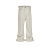 Men's Vintage Pants trousers men's and women's slightly wide-footed retro washed jeans MIJKO