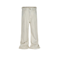 Men's Vintage Pants trousers men's and women's slightly wide-footed retro washed jeans MIJKO