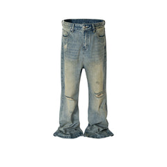 Men's Vintage Pants Men's Clothing Women's Washed Old Trousers Men's and Women's Blue Jeans MIJKO