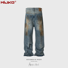 Mens Vintage Pants Graffiti Jeans MIJKO
