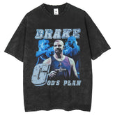 Mens T Shirts Rapper Print Make Old T-Shirt Wash