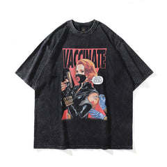 T-shirt imprimé ample à manches courtes pour homme Style rétro