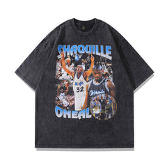 T-shirt homme à manches courtes, délavé, style vintage, Hip Hop