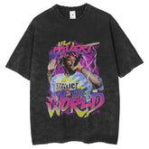 Men T Shirts ins American Vintage Wash Short Sleeve T-Shirt Print