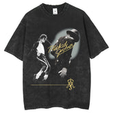 Mens T Shirts Michael Jackson Print Make Old Wash T-Shirts