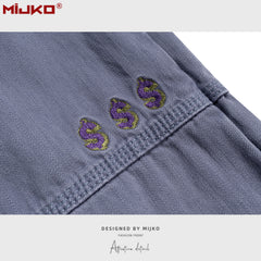 GGGard MIJKO series men's clothing women's deconstruction design trousers men's and women's same style embroidered decorative small ties slim jeans multi-size