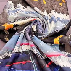 Trendy loose Hawaiian cartoon print short-sleeved shirt men's retro ruffian handsome seaside flower shirt trendy