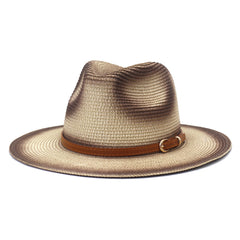 Chapeaux de Cowboy en Paille Hommes et Femmes Protection Solaire Extérieur Bord de Mer Mode