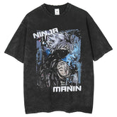 Mens T Shirts Kakashi Printed Vintage T-Shirt Casual