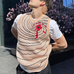 Rave Outfits Mens Vest Printed T-shirt