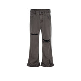 Men's Vintage Pants Spliced trousers Men's and women's slightly wide-footed jeans MIJKO